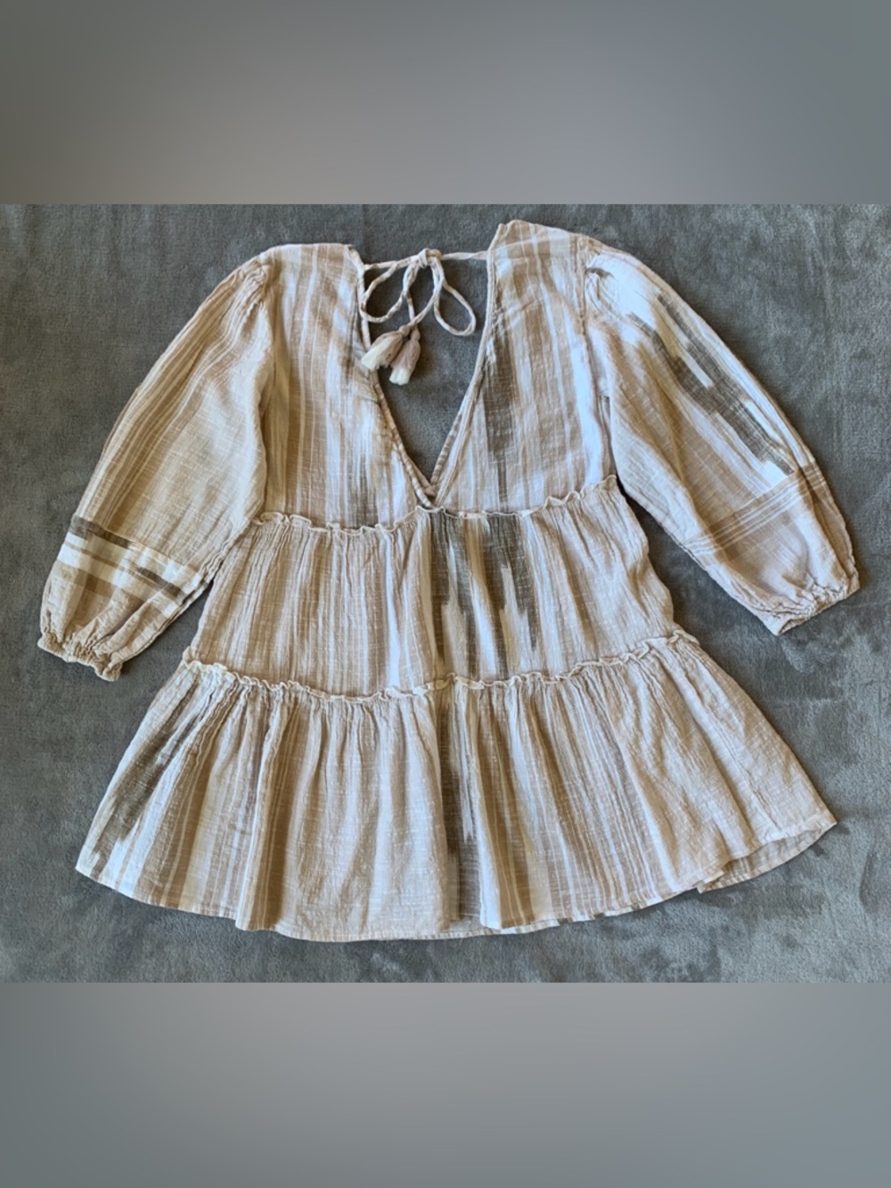Blue Island Women’s Boho Tunic Dress with Tie Back